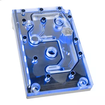 Water block BitsPower Monoblock für ASRock X399M Taichi RGB, Acryl/Kupfer, vernickelt, 90×142×29,1 mm