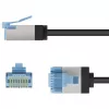 Goobay Ultra-Flexibles CAT 6A Patchkabel schlank U/FTP Schwarz – extra-kurzer Stecker (74320)