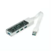 ROLINE mobiler USB 3.2 Gen 1 Hub, 4-fach, Typ A+C Anschlusskabel