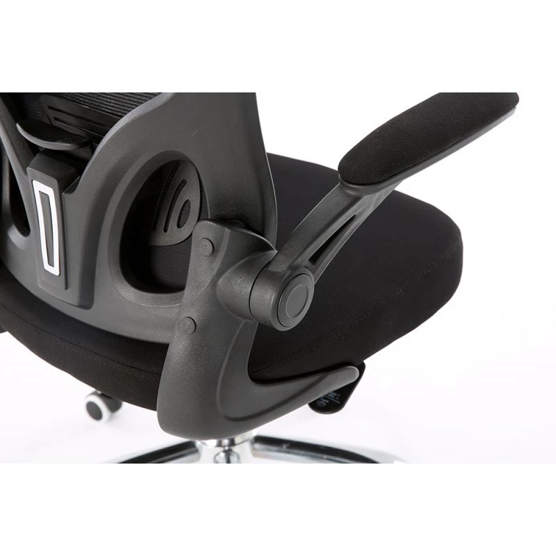 Bürostuhl top e shop DORY CZERŃ — gepolsterte Sitzfläche, Netzrückenlehne, 650×620 mm, Höhe bis 122 cm