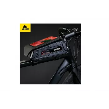 Wildman M90 Fahrradrahmentasche mit Handyhalterung Schwarz