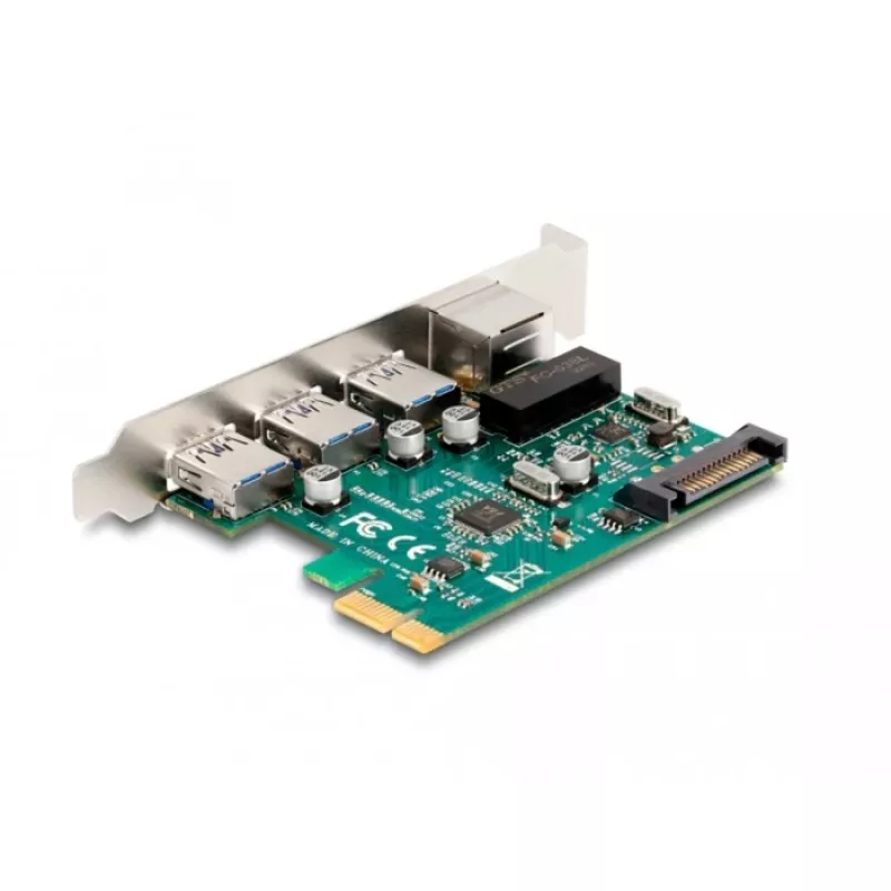 DeLOCK PCI Express x1-Karte 3 x USB 5 Gbit/s Typ-A 1 x Gigabit LAN