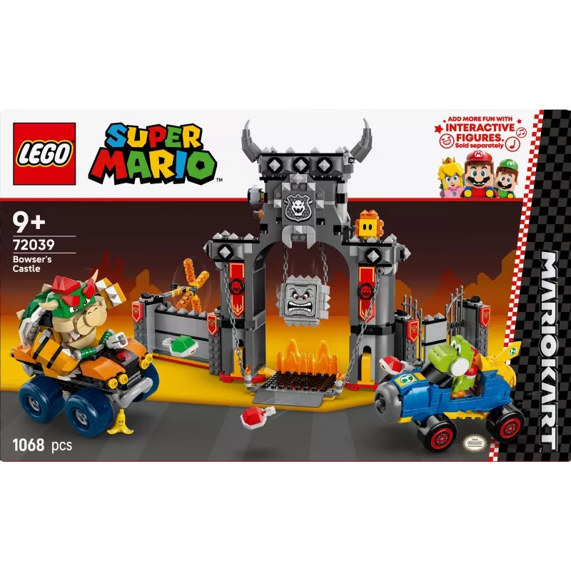 Konstruktionsspielzeug LEGO-Set 72039 Super Mario Bowsers Festung mit Mario Kart, interaktiver Spielset
