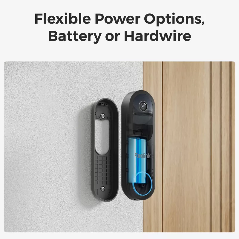 Reolink D340B batteriebetriebenes Video-Türklingel-Set mit Gong und 64GB microSD-Karte