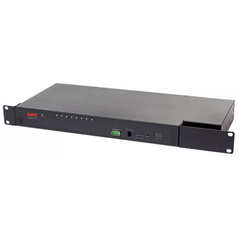 KVM-Switch APC KVM0108A, 8-Port PS/2 VGA, 1U Rack, 1600x1200, schwarz