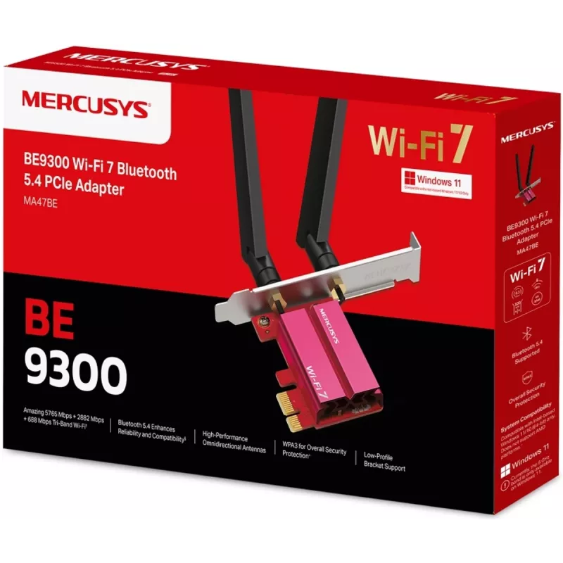 PCIe Tri-Band WiFi 7 Adapter MERCUSYS MA47BE — Hochgeschwindigkeits-WLAN-Konnektivität