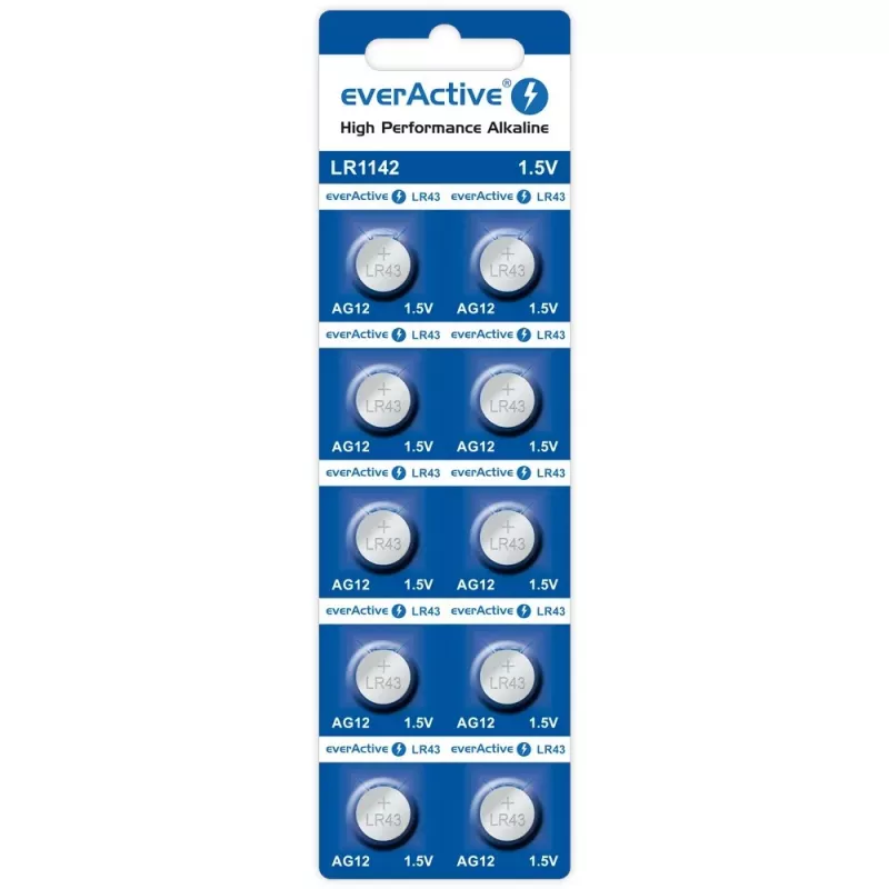 Alkaline-Knopfzelle everActive G12 AG12 1,5 V – 10er-Pack