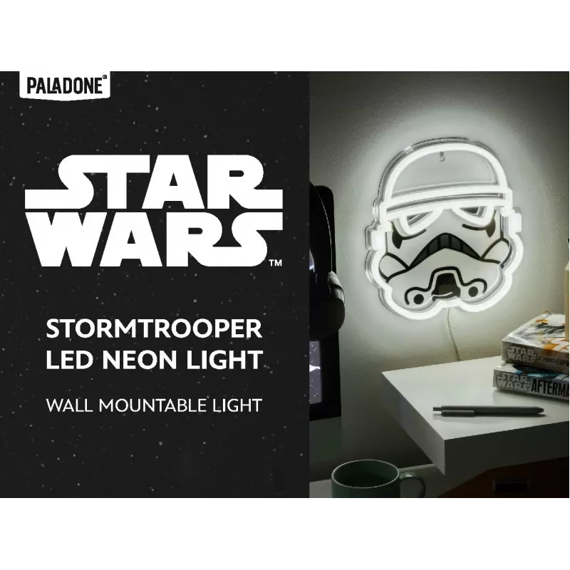 Wandmontierbare LED-Neonleuchte Paladone Stormtrooper Modell PP14595SWVN, dekorative Star Wars-Beleuchtung