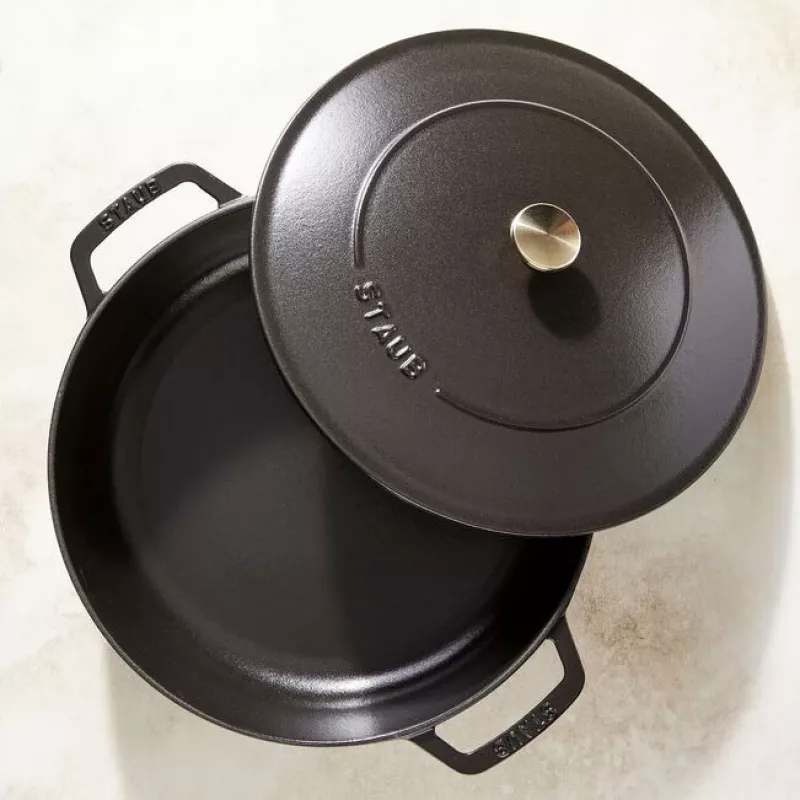 Sauteuse ZWILLING STAUB BRAISERS rund 28 cm, schwarz, Boden-Ø 22,2 cm