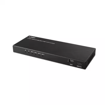 Lindy 4 Port HDMI 8K60 Splitter mit Audio, HDMI, 4x HDMI, 3,5 mm, 7680 x 4320 Pixel, Schwarz, Metall