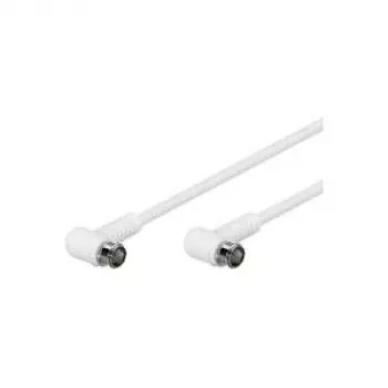 Wentronic Goobay SAT Winkelanschlusskabel, F-Quick, 100% geschirmt, Weiß, 5 m - F-Stecker (Quick) 90° F-Stecker (Quick) 90° (67344)