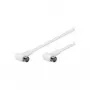 Wentronic Goobay SAT Winkelanschlusskabel, F-Quick, 100% geschirmt, Weiß, 5 m - F-Stecker (Quick) 90° F-Stecker (Quick) 90° (67344)