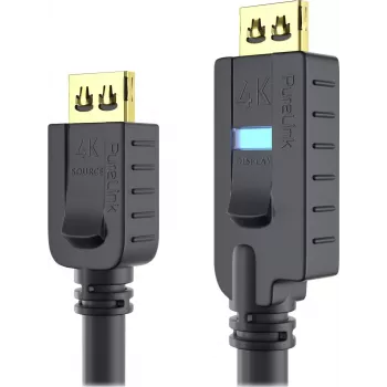 PureLink OneAV PI2010-075 - HDMI-Kabel mit Ethernet - HDMI männlich zu HDMI männlich - 7.5 m - Dreifachisolierung - Schwarz - rund, aktiv (PI2010-075)