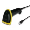 Hand-Barcodelesegerät QOLTEC 50867 — 1D/2D-Laserscanner, USB kabelgebunden, 600 mm Reichweite, gelb/schwarz