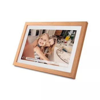 Digitaler Bilderrahmen Denver PFF-1040LW 10,1 Zoll Touchscreen Wi-Fi Holzoptik