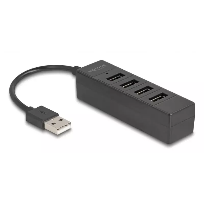 USB-Hub DeLOCK 64334 Type-A 480 Mbit/s Schwarz