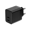 Crong Wandladegerät Ultra Compact GaN 35W PD 3.0 2x USB-C (schwarz)