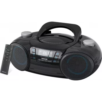 Tragbarer Bluetooth-Boombox SENCOR SPT4710B — 20 W Gesamtleistung, Bluetooth 5.3, CD/USB/UKW, Batterie- oder Netzbetrieb
