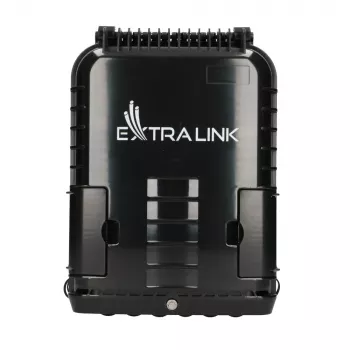 Extralink Glasfaser-Abschlussbox Jennifer 16 Adern schwarz mit Steckverbinder