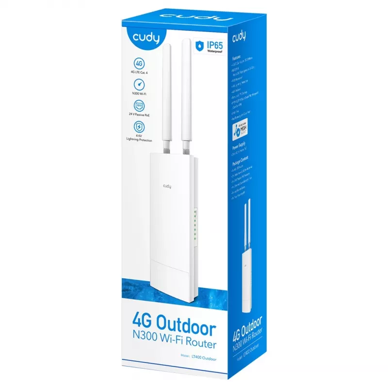 Cudy LT400 WLAN-Router Fast Ethernet Single-Band (2,4 GHz) 4G Weiß