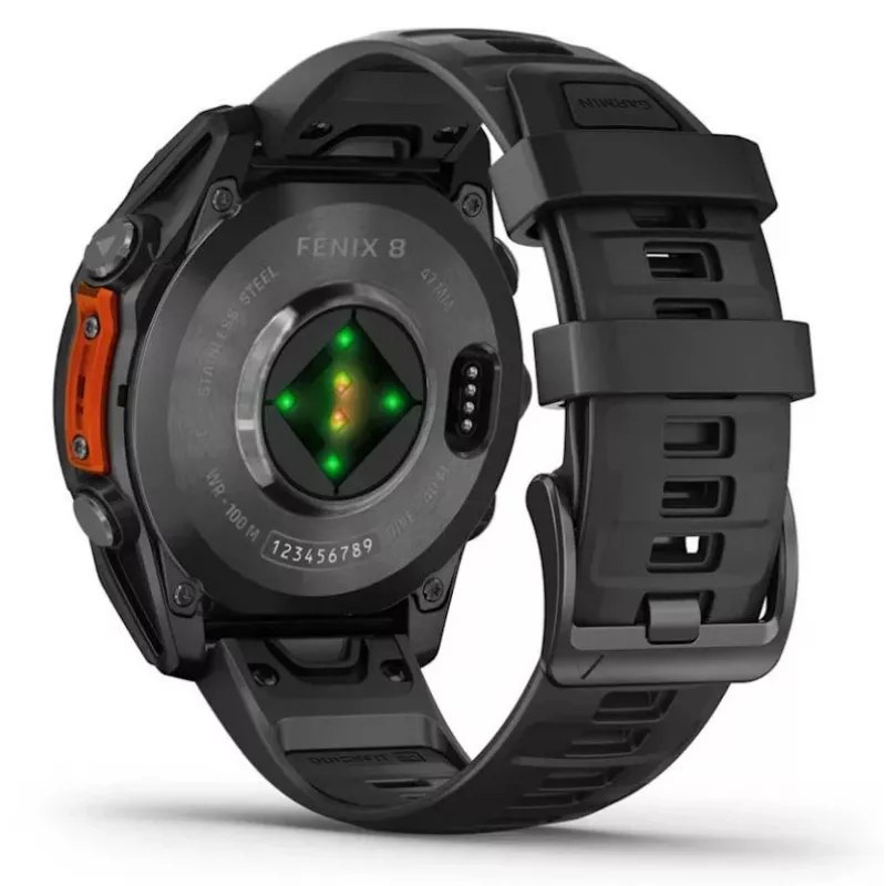 Garmin Fenix 8 3,56 cm (1,4) AMOLED 47 mm Digital 454 x 454 Pixel Touchscreen Schwarz Wi-Fi GPS (Satellit)