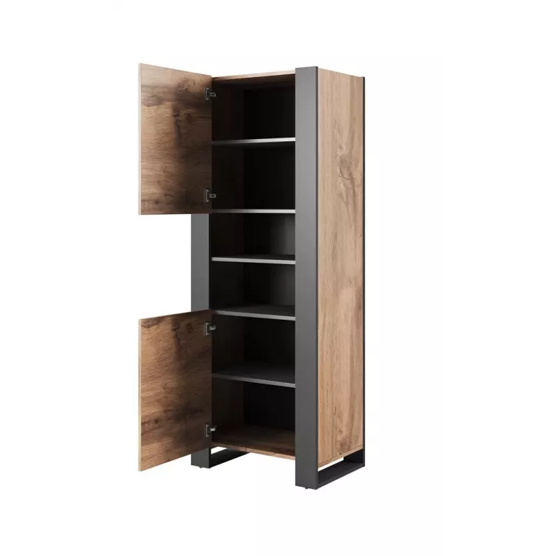 WOOD Regal 65x40x170,5 Wotan-Eiche + Anthrazit