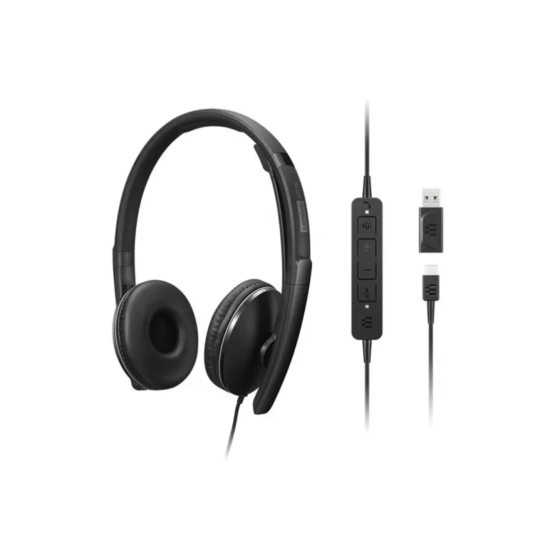 Lenovo 4XD1P83425 Kopfhörer/Headset Kabelgebunden Head-band Anrufe/Musik USB Typ-A Schwarz