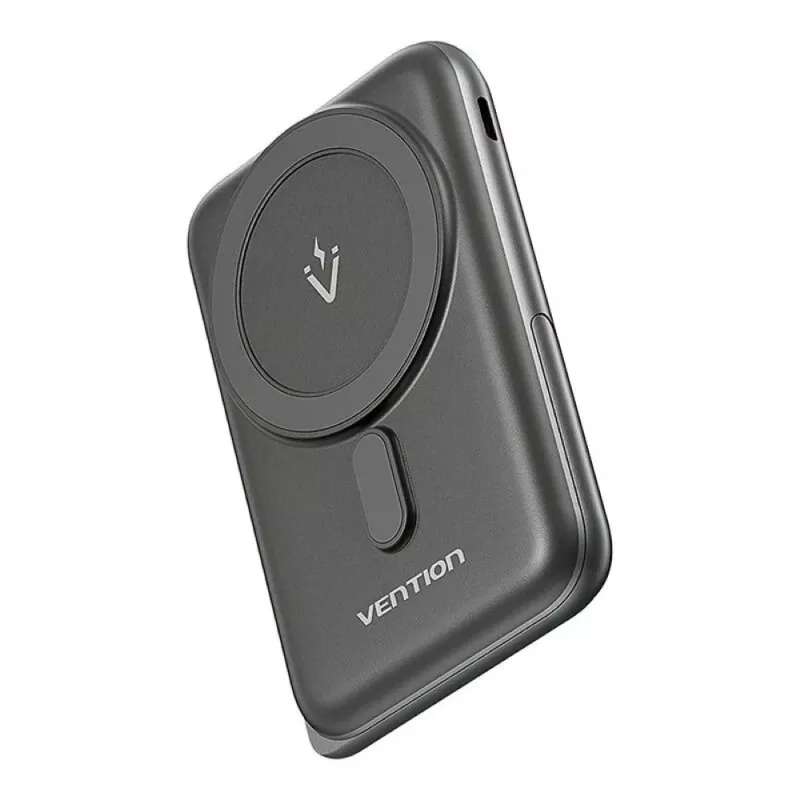 Powerbank Vention 10000mAh Magnetic Wireless 20W, 1×USB-C, kabelloses Laden, schwarz