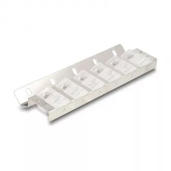 Keystone-Halter, 12-Port, neigbar, für 10-Zoll- und 19-Zoll-Rack-/Wandmontage, DELOCK 67040, Metall/Kunststoff, Silber, 77 × 222 × 27 mm