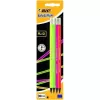 BIC Stifte EVOLUTION FLUO ERASER BL4 EU, Set 4 Stück 449046