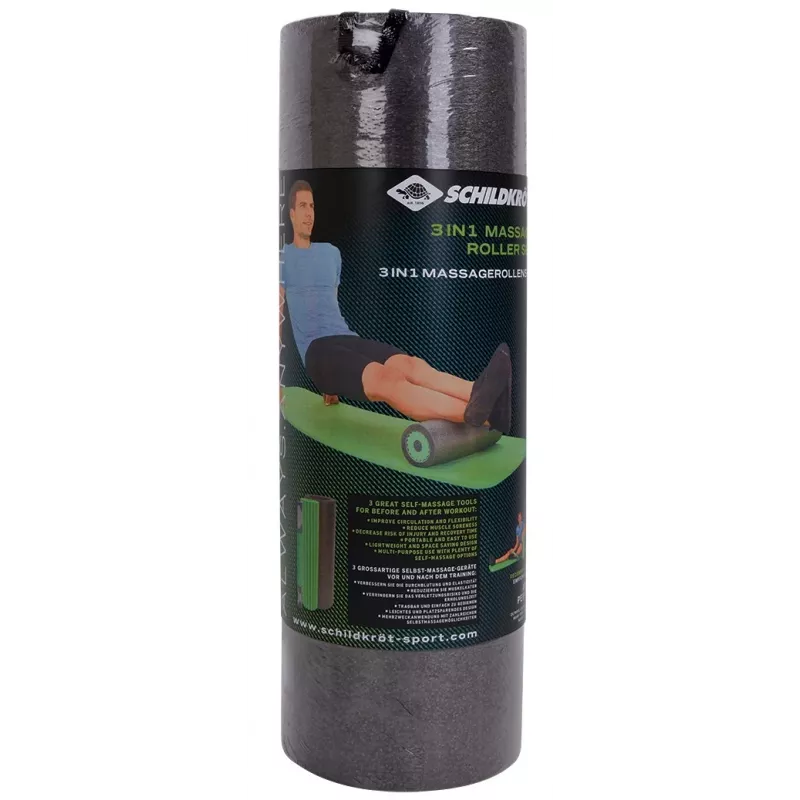 Schildkröt Fitness 3 in 1 Massage Roller Set Schwarz, Grüner Schaumstoff 1 Stück