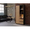 Top e Shop RS-80 BILY Bücherregal, anthrazitfarbener Rahmen, Artisan-Eiche-Tür, 7 Regale, 2 Schubladen, 1800×800×350 mm