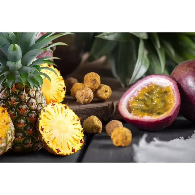 Eco fresh foods Getrocknete Ananas-Passionsfrucht-Bällchen 100 g
