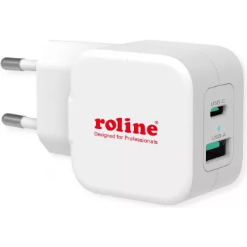 ROTRONIC-SECOMP Roline - Netzteil - 20 Watt - 3 A - PD, QC 3.0 - 2 Ausgangsports (USB, USB-C)