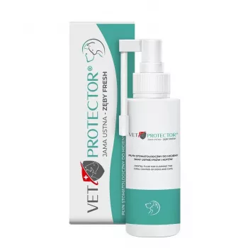 Mundpflegelösung JM Sante Vet Protector Fresh 100 ml für Hunde und Katzen, Vorbeugung von Zahnstein