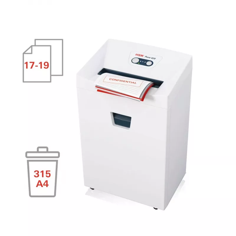 HSM Pure 420 Aktenvernichter, 35 l, 3,9 mm