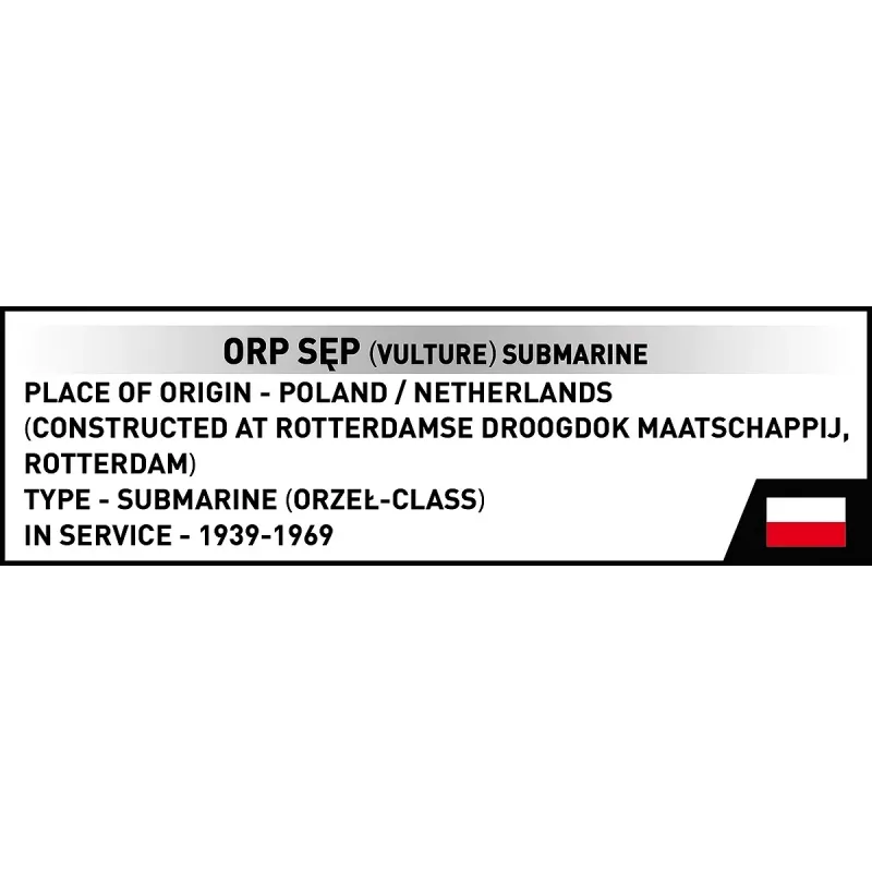 Plastikmodellbausatz Cobi Polnisches U-Boot ORP Sęp Maßstab 1:300 (COBI-4856)