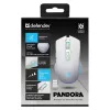 Kabellose Gaming-Maus DEFENDER Pandora White – beidhändig, 3200 DPI, 6 Tasten, programmierbar, optisch, USB