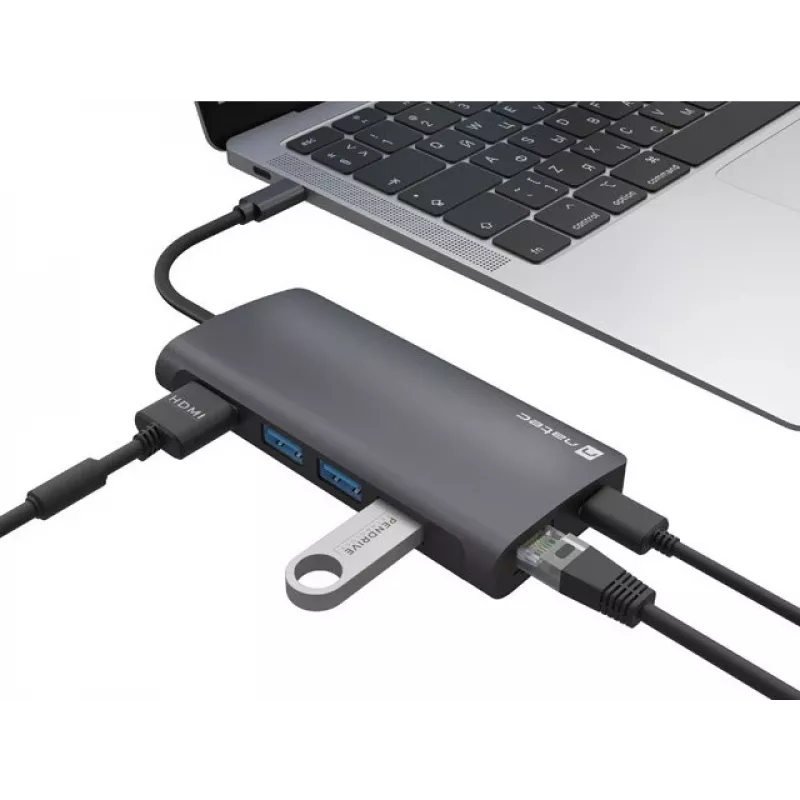 Dockingstation NATEC NMP-2162 USB 3.2 Gen 1 Type-C Grau Kabelgebunden