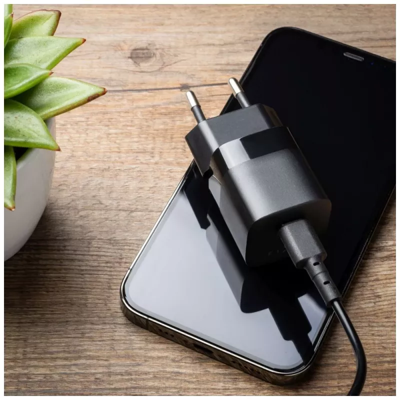 Reise-USB-C-Ladegerät FIXED FIXC25M-C-BK, festes Kabel, 25 W, kompakt