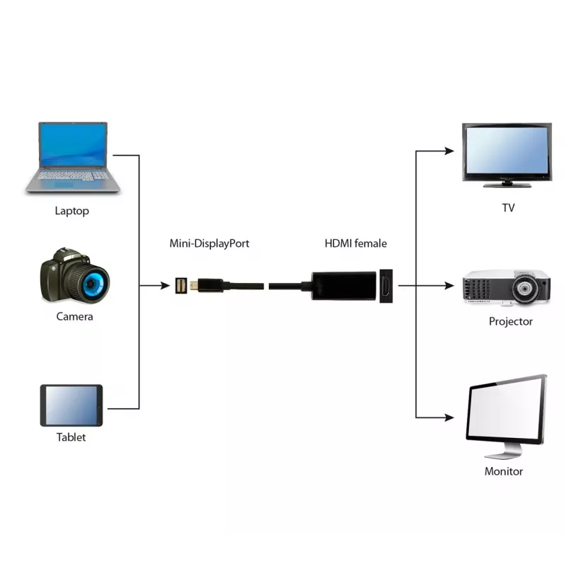 Gembird A-MDPM-HDMIF-02 Videokabel-Adapter Mini DisplayPort HDMI Typ A (Standard) Schwarz