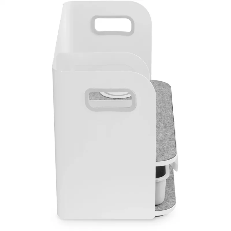 Digitus Desktop-Organizer mit Qi-Ladegerät Stahl Grau Weiß 1 Schublade