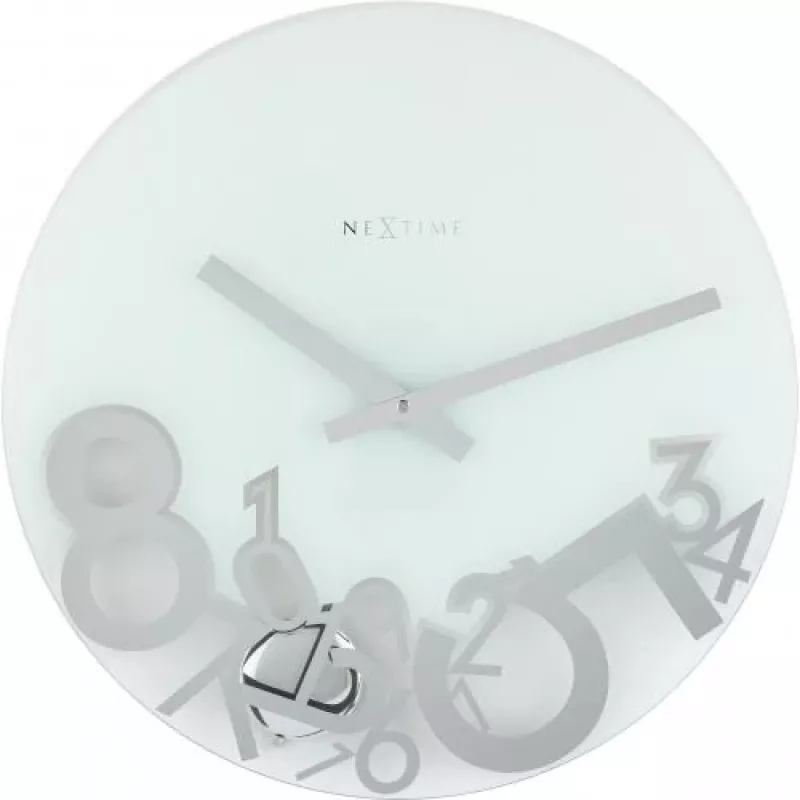 NeXtime Uhr 8115 Dropped, Ø43 cm, Wand, Silber