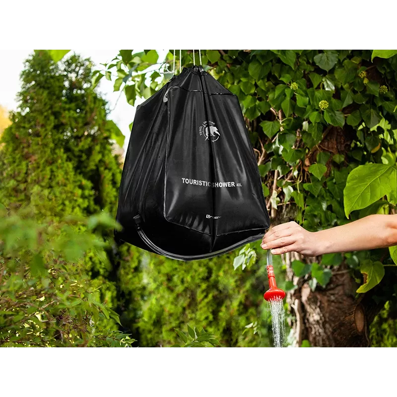 Tragbare 40L Außendusche TRACER CampPump 40L, schwerkraftbetriebene Campingdusche, Handbrause
