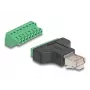 DeLOCK Adapter RJ45-Stecker > Klemmleiste 8-polig 2-teilig 3,81 mm
