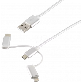 USB-Kabel ShiverPeaks BS14-50067 1m USB A USB C/Micro-USB B/Lightning Weiß