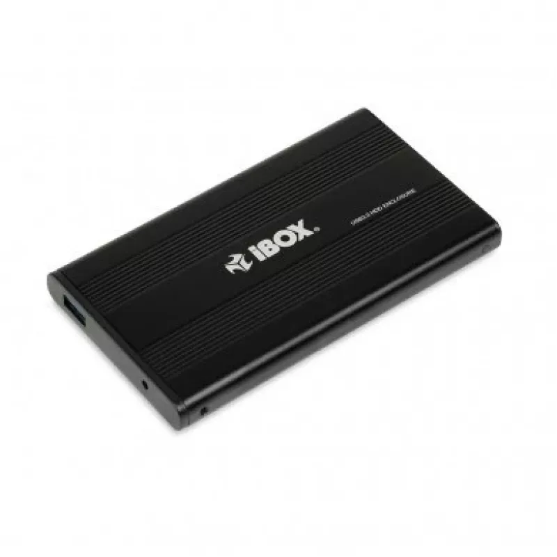 HDD-Gehäuse IBOX HD-02 Schwarz für 2,5-Zoll-SATA-Laufwerke, USB 3.2 Gen 1 (Typ A), ein Einschub, Metall