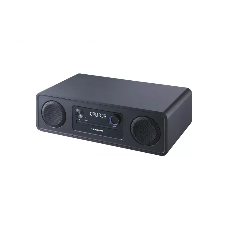 Micro-HiFi-System BLAUPUNKT MS20BK — CD/MP3/WMA, Bluetooth 5.0, UKW, USB, MicroSD, 2×20W RMS, AUX, RCA, LED-Anzeige, 100–240V, schwarz