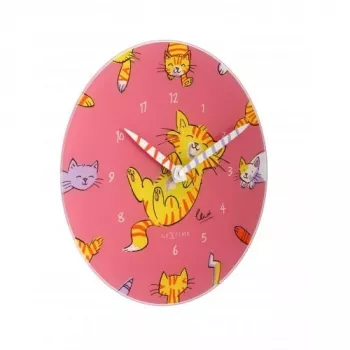 NeXtime Uhr 8810 Tickle My Tummy, Ø30 cm, Wand, Pink/Mehrfarbig
