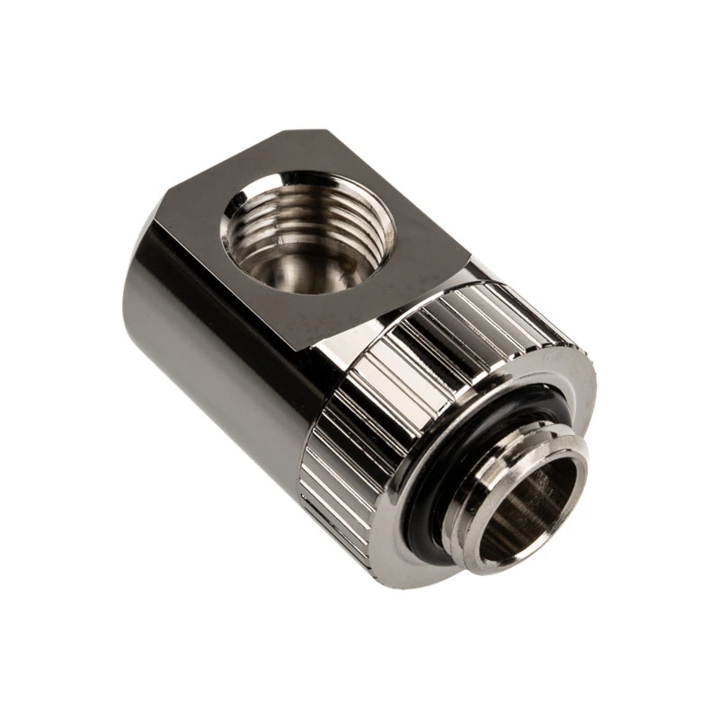 EK Water Blocks EK-Torque Adapter 90 Grad G1/4 Zoll AG auf G1/4 Zoll IG – drehbar, nickel Silber